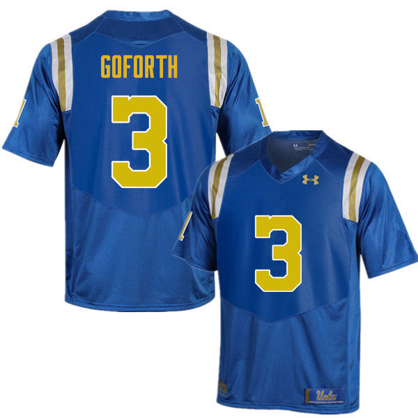 Men #3 Randall Goforth UCLA Bruins Under Armour College Football Jerseys Sale-Blue